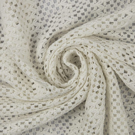 Knit/Sweater - Striped Crochet - Ivory