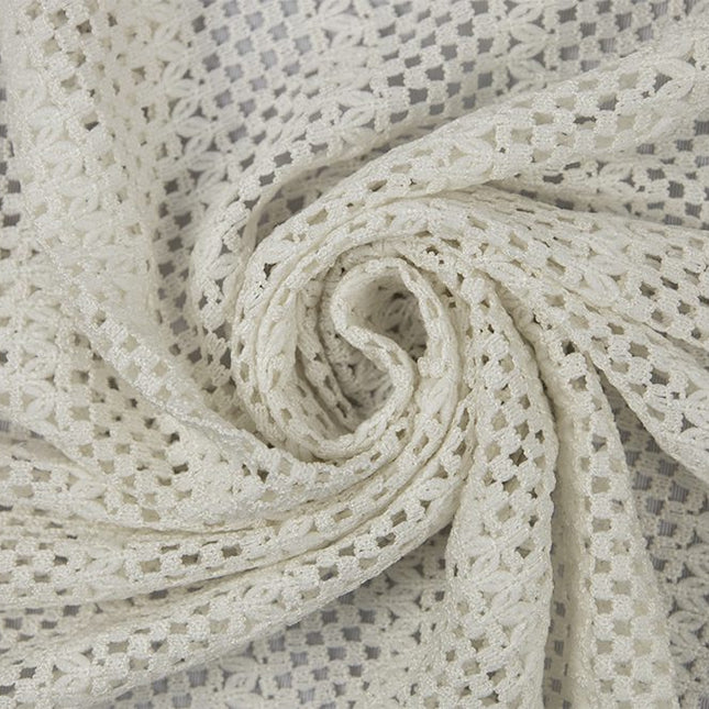 Knit/Sweater - Striped Crochet - Ivory