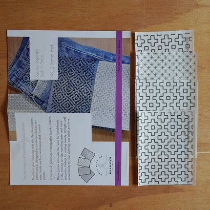 Sashiko Inspired Mending Stick and Stitch Patterns- Vol 2