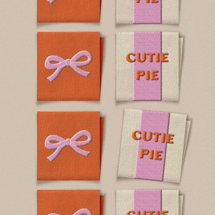 Cutie Pie Bow Square Labels