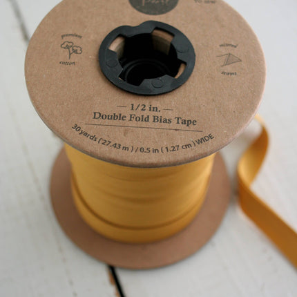 1/2" Double Fold Bias Binding -  White