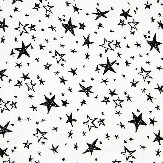 Knit/Jersey - Rayon Blend Slub - Starfall Black/White