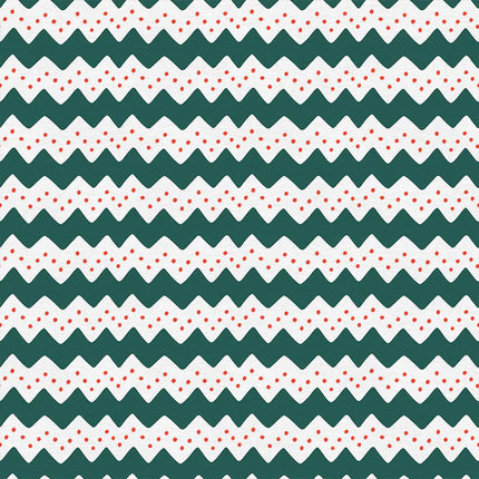 Quilting Cotton - Cotton - Scandinavian Christmas - Nordic Knitting Ornamental - Green/White