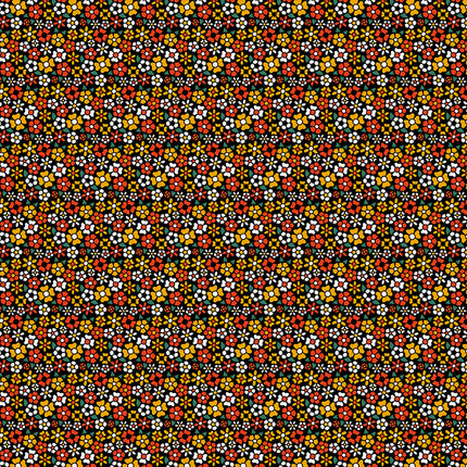 Quilting Cotton - Cotton - Timeless Tattoos - Ditsy Flower Tattoos - Black