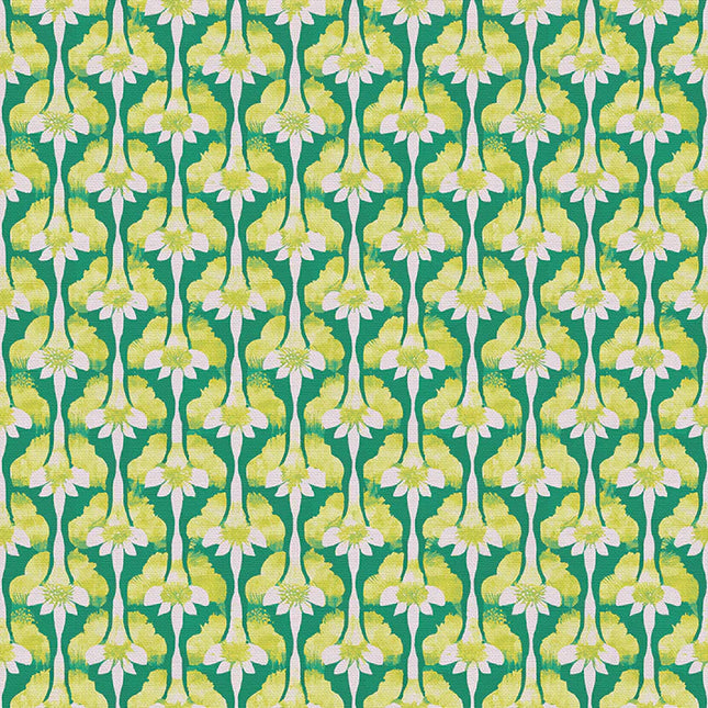 Abstract Stems - Chartreuse on Green