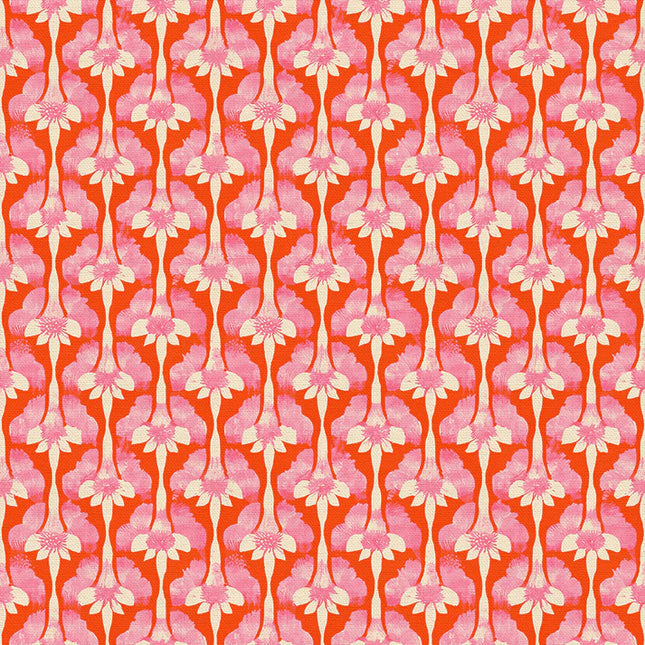 Abstract Stems - Cream on Red