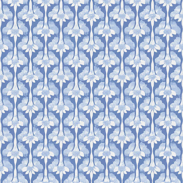 Abstract Stems - White on Blue