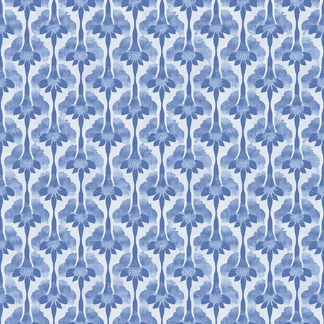 Abstract Stems - Blue on White