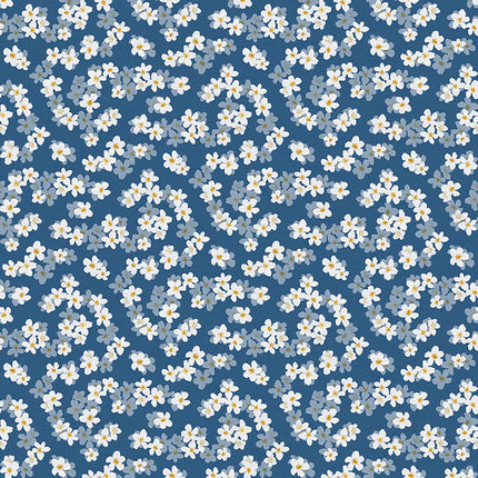 Challis - Rayon - Italian Citrus - Ditsy Floral - Blue
