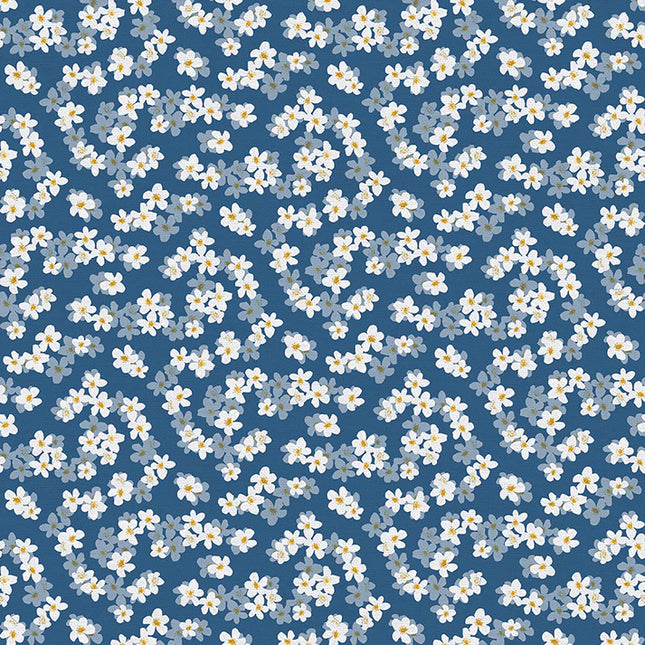 Challis - Rayon - Italian Citrus - Ditsy Floral - Blue