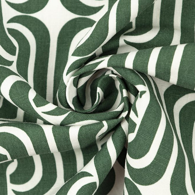 Linen - Rayon/Linen Blend - Modern Maze - Olive