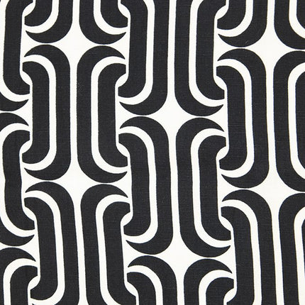 Linen - Rayon/Linen Blend - Modern Maze - Black/White