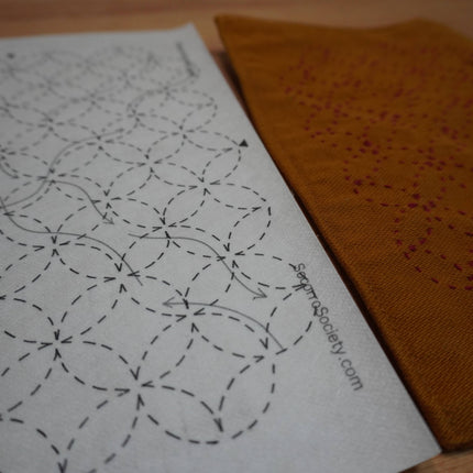 Sashiko Inspired Seven Treasures Stick and Stitch Pattern