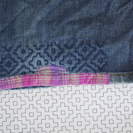 Sashiko Inspired Mending Stick 'n Stitch Patterns 1/2 Sheets