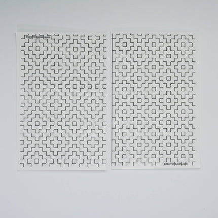 Sashiko Inspired Mending Stick 'n Stitch Patterns 1/2 Sheets