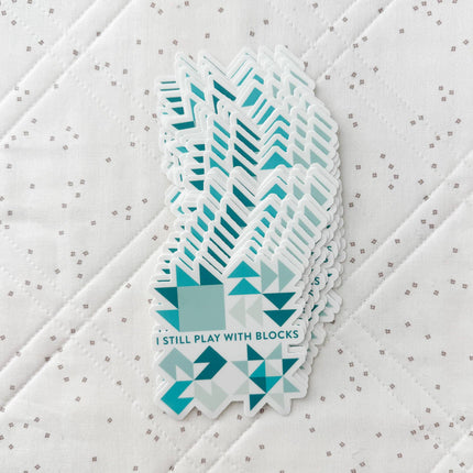 Play With Blocks Sticker - Teal
