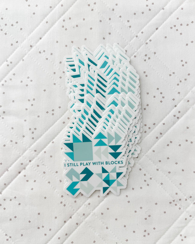 Play With Blocks Sticker - Teal