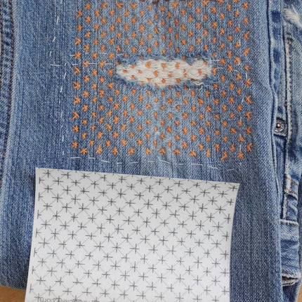 Sashiko Inspired Mending Stick and Stitch Patterns- Vol 2