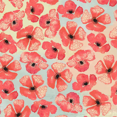 Wideback - Cotton - Multi Poppy - Red