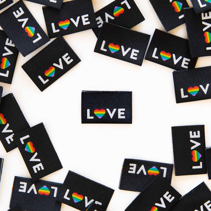 Love Pride Heart - Woven Labels
