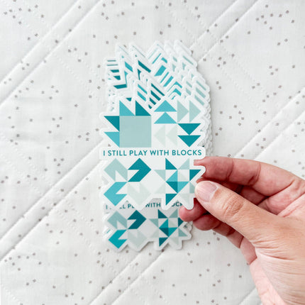 Play With Blocks Sticker - Teal