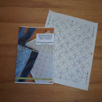Sashiko Inspired Seven Treasures Stick and Stitch Pattern