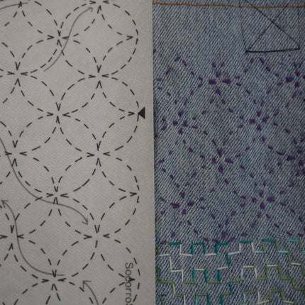 Sashiko Inspired Seven Treasures Stick and Stitch Pattern