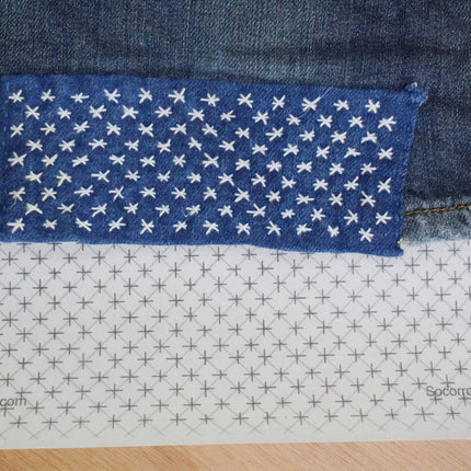 Sashiko Inspired Star/Ten Cross Stick and Stitch Pattern