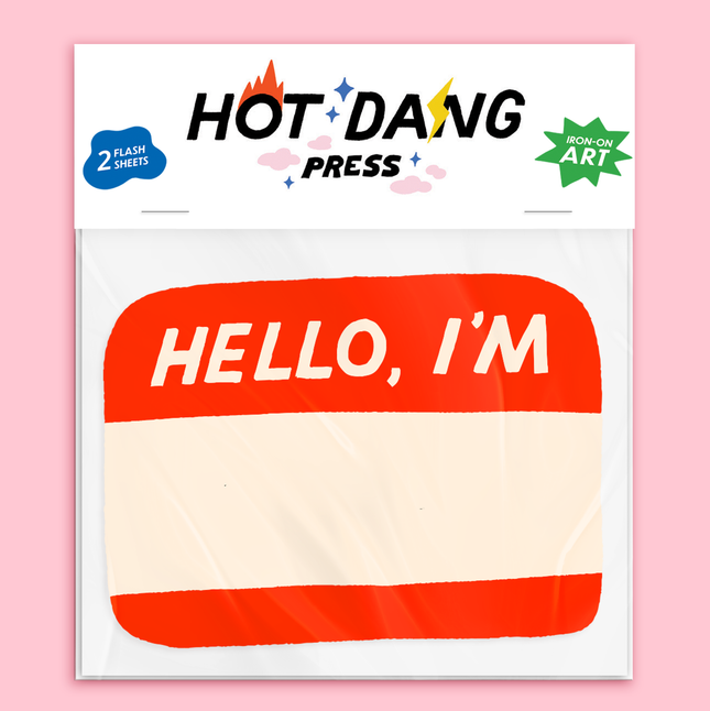 Hello I'm Blank Iron-On Name Tag