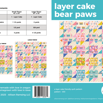 Layer Cake Bear Paws Quilt Pattern