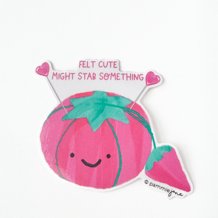 Felt Cute Pincushion Sticker