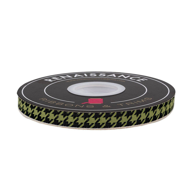 Ribbon - 3/8" width - Home Sweet Haunt - Houndstooth - Fern - Stacy Iest Hsu