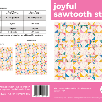Joyful Sawtooth Stars Quilt Pattern