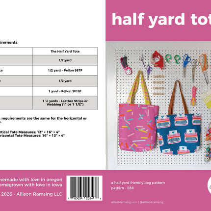 The Half Yard Tote Bag Pattern