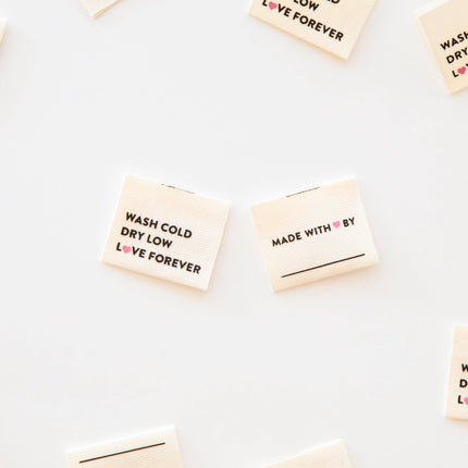Wash Cold Dry Low Organic Cotton Sewing Labels