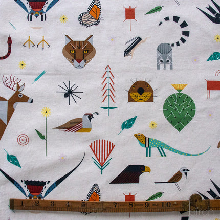 Canvas - Organic Cotton - Canyon Critters - Cream - Charley Harper