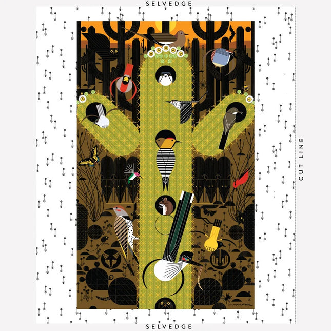 Quilting Cotton - Organic Cotton/Poplin - The Desert 2026 - The Desert Poster Panel - Charley Harper