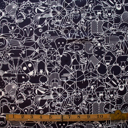 Quilting Cotton - Organic Cotton/Poplin - End Papers - Black - Charley Harper