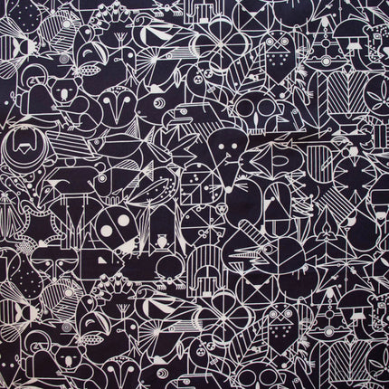 Quilting Cotton - Organic Cotton/Poplin - End Papers - Black - Charley Harper