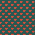 Quilting Cotton - Cotton - Scandinavian Christmas - Hearts - Green/Red