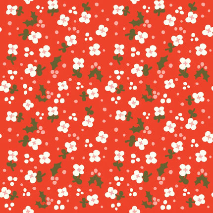 Quilting Cotton - Organic Cotton/Poplin - Holly - Berry