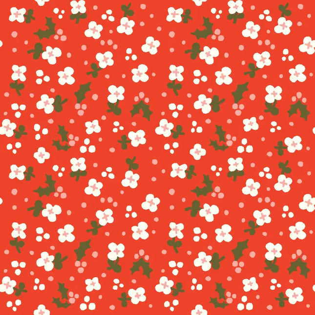 Quilting Cotton - Organic Cotton/Poplin - Holly - Berry