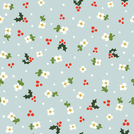 Quilting Cotton - Organic Cotton/Poplin - Holly - Ice