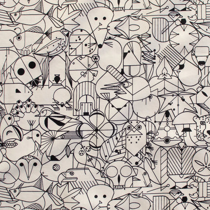 Quilting Cotton - Organic Cotton/Poplin - End Papers - Natural - Charley Harper