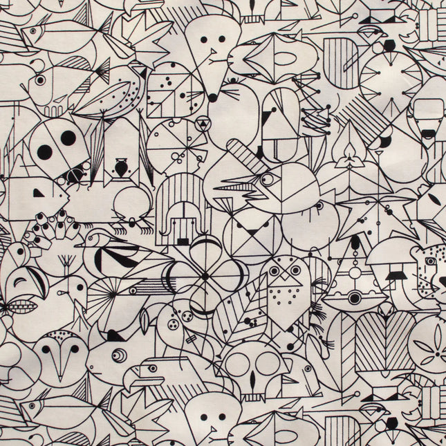 Quilting Cotton - Organic Cotton/Poplin - End Papers - Natural - Charley Harper