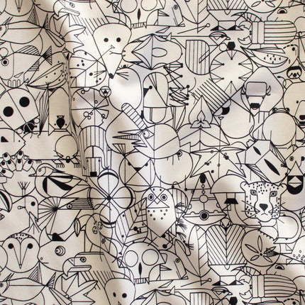 Quilting Cotton - Organic Cotton/Poplin - End Papers - Natural - Charley Harper