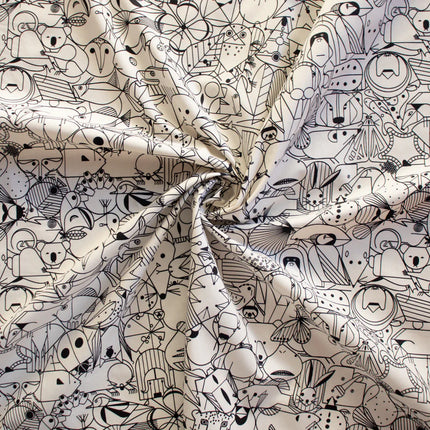 Quilting Cotton - Organic Cotton/Poplin - End Papers - Natural - Charley Harper