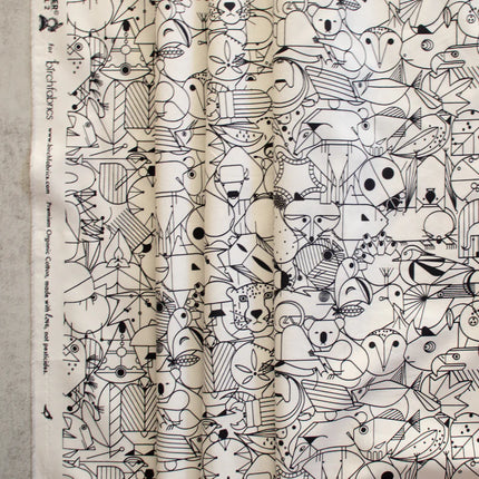 Quilting Cotton - Organic Cotton/Poplin - End Papers - Natural - Charley Harper