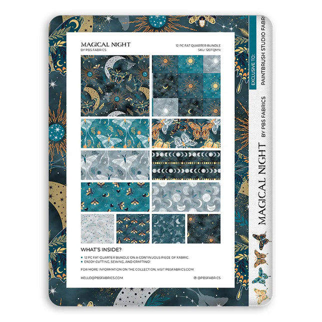 Quilting Cotton - Cotton - Magical Night - Flat Fat Stack - 12 FQs