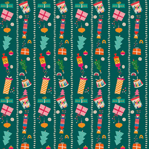 Modern Holiday - Present Stripe - Green